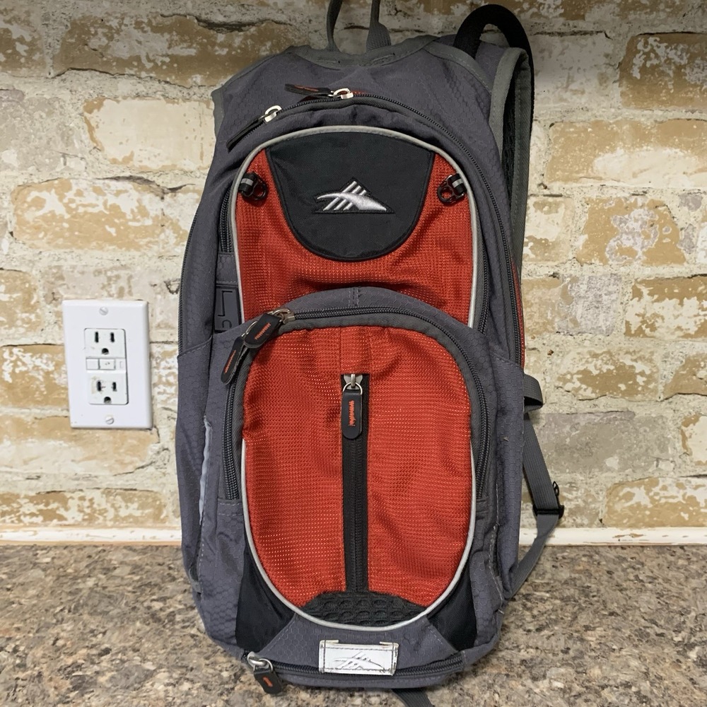 High Sierra Hiking Backpack Black Red Airflow Cooled Back Support Trail Bag